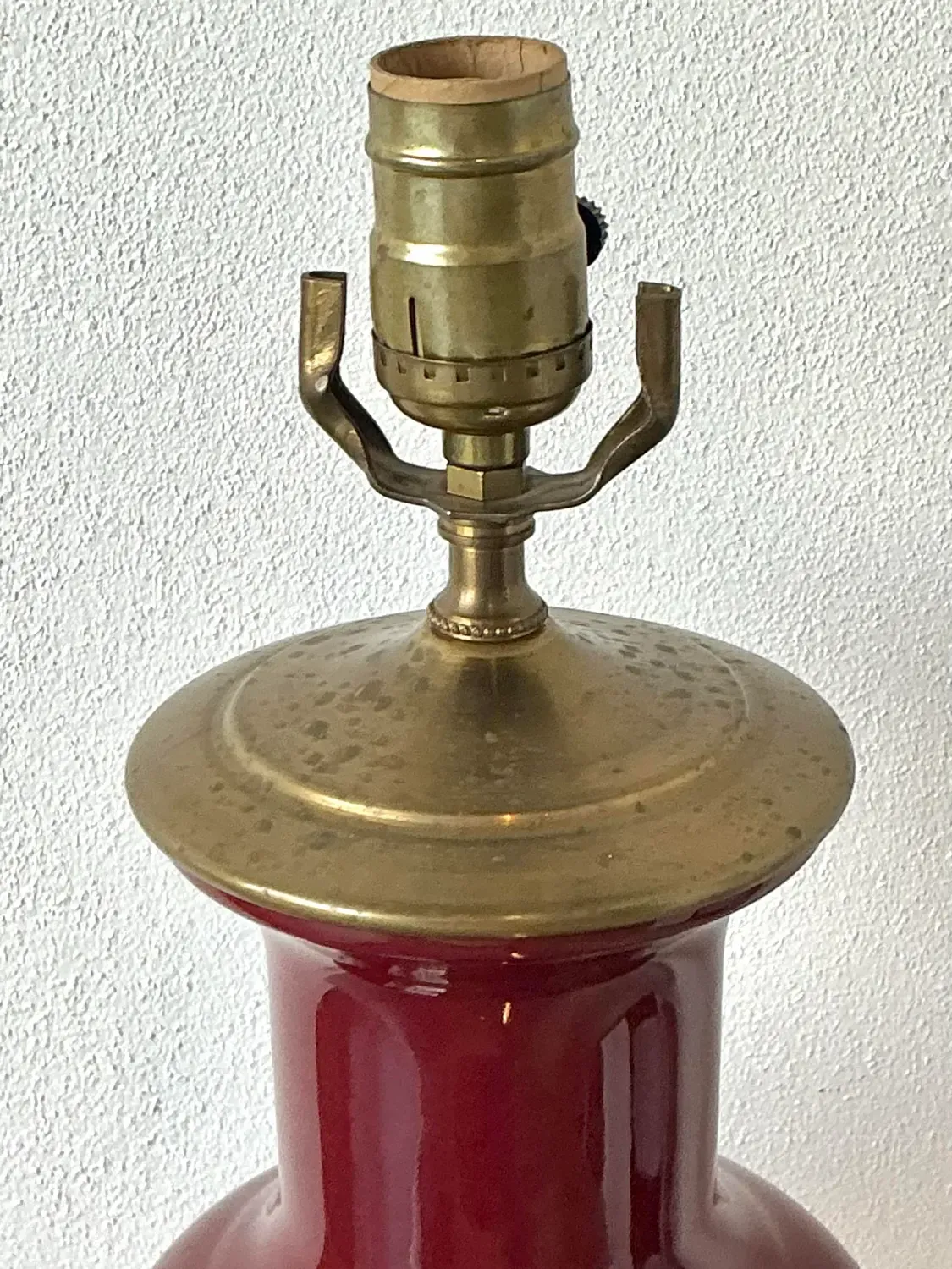 Vintage Oxblood Glazed Ceramic Lamp — additional photo 2