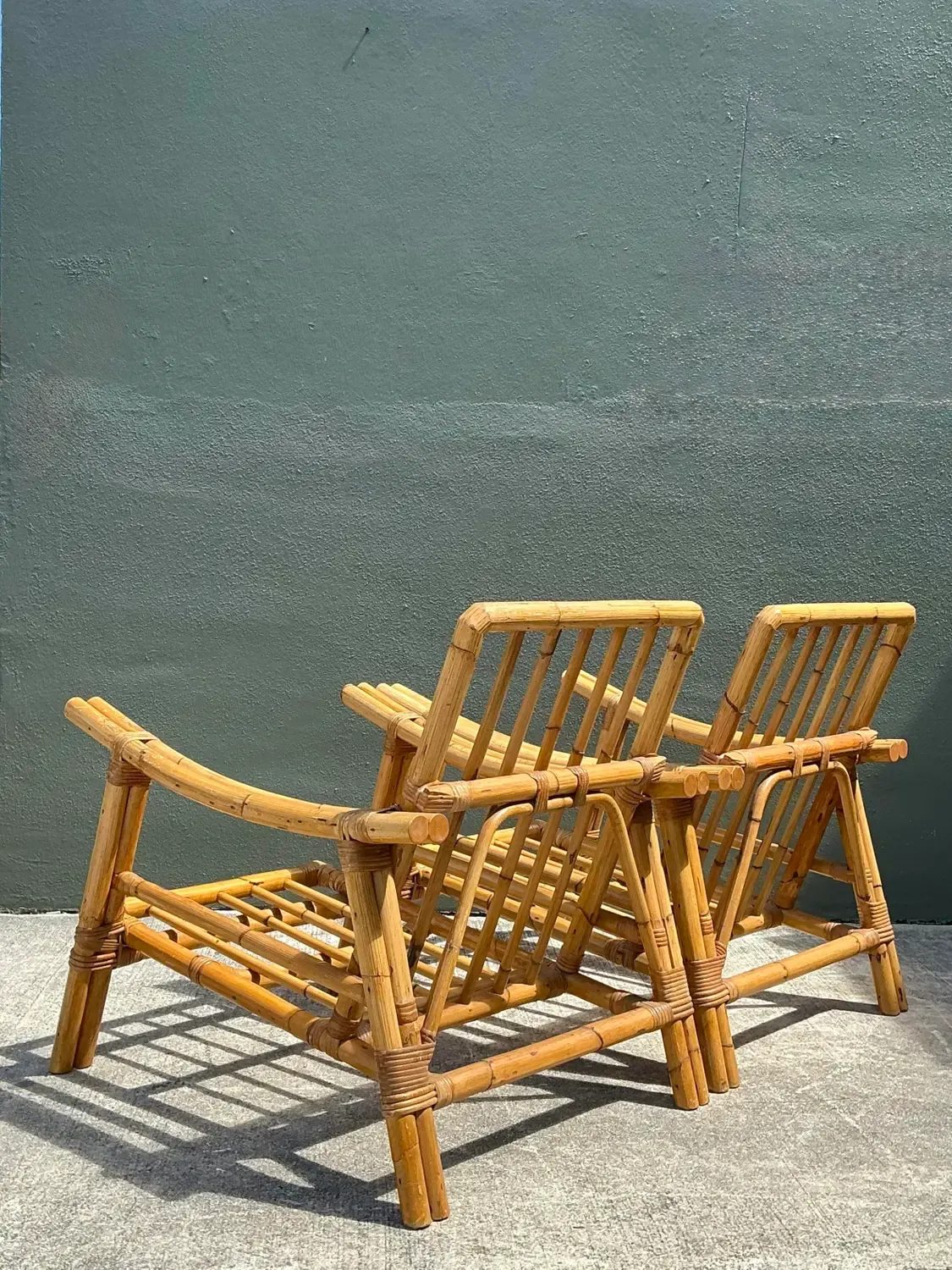 Vintage Pagoda Rattan Lounge Chairs After John Wisner — additional photo 2