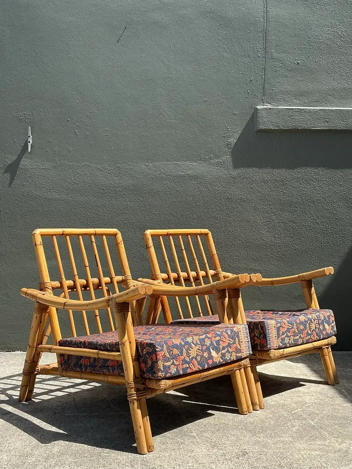 Vintage Pagoda Rattan Lounge Chairs After John Wisner — additional photo 4
