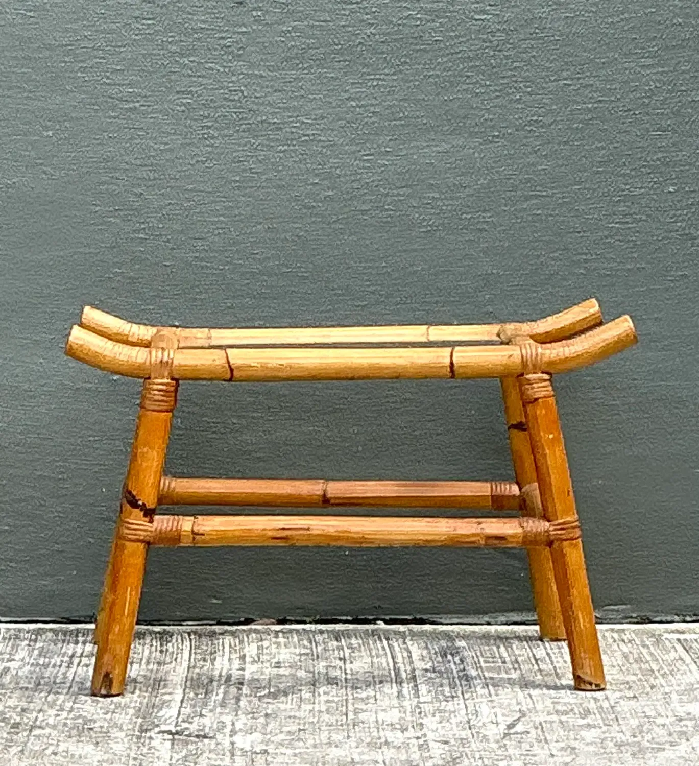 Vintage Pagoda Rattan Low Drinks Table — additional photo 2