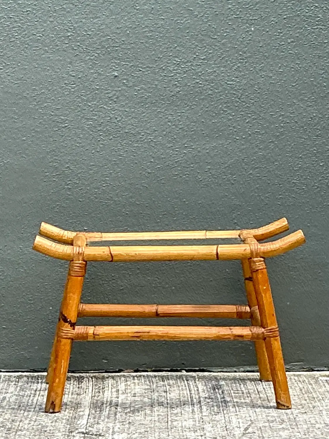 Vintage Pagoda Rattan Low Drinks Table — additional photo 5
