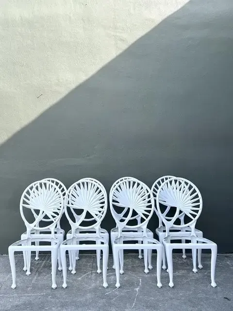 Vintage Palm Frond Cast Aluminum Dining Chairs - Set of 8 — additional photo 4