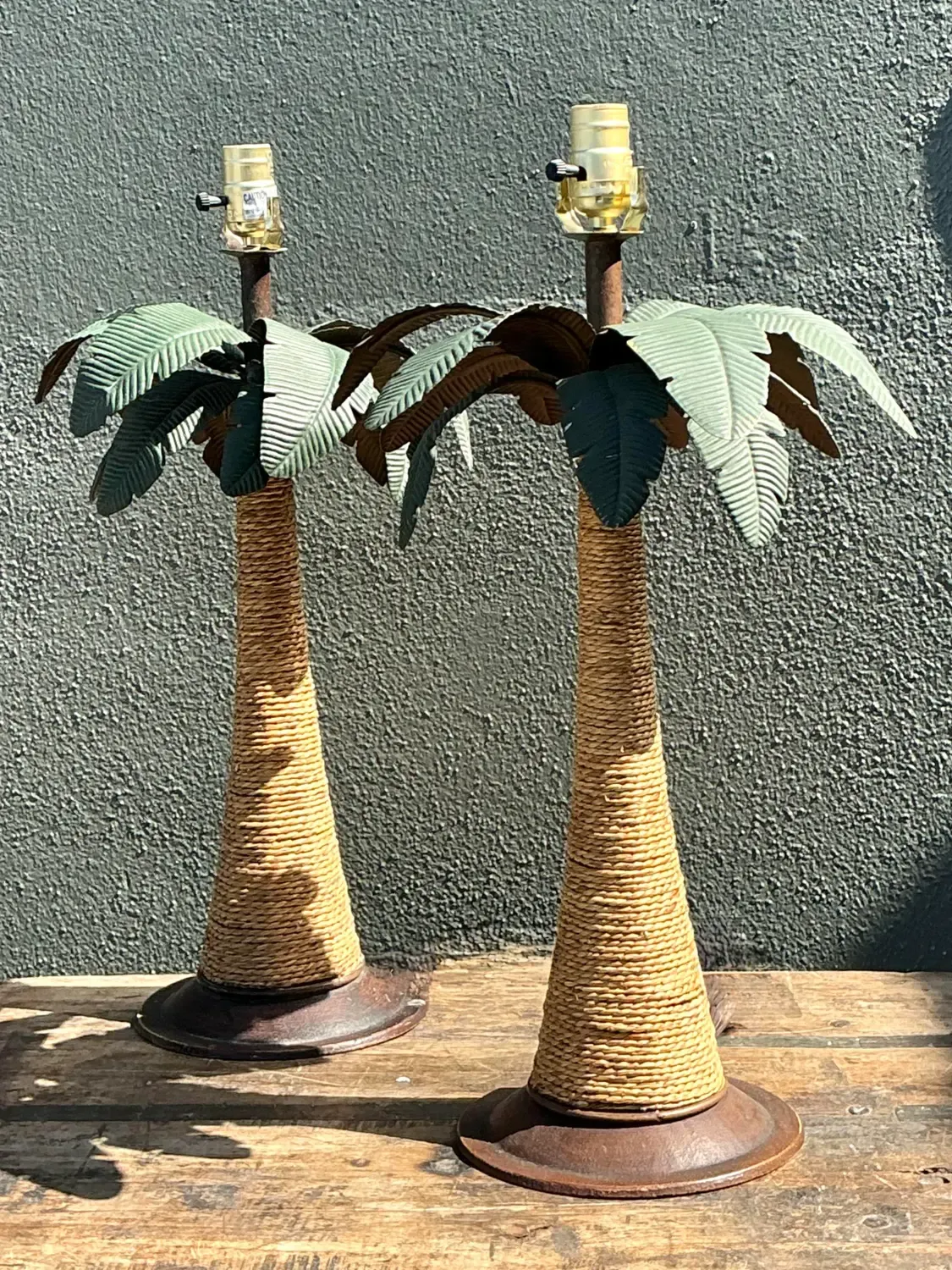 Vintage Palm Tree Lamps - A Pair — additional photo 2