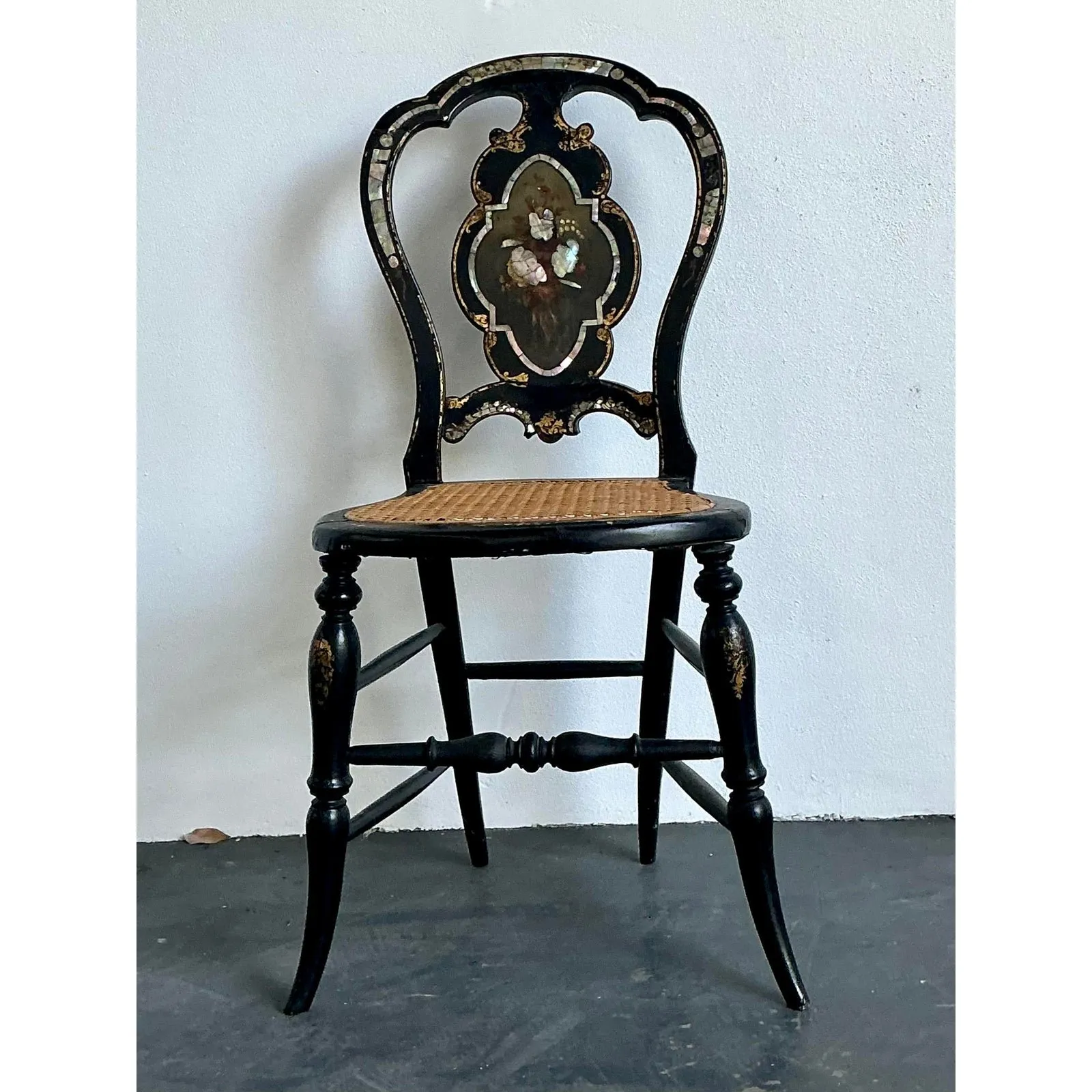 Vintage Paper Mache Inlay Chair — additional photo 2