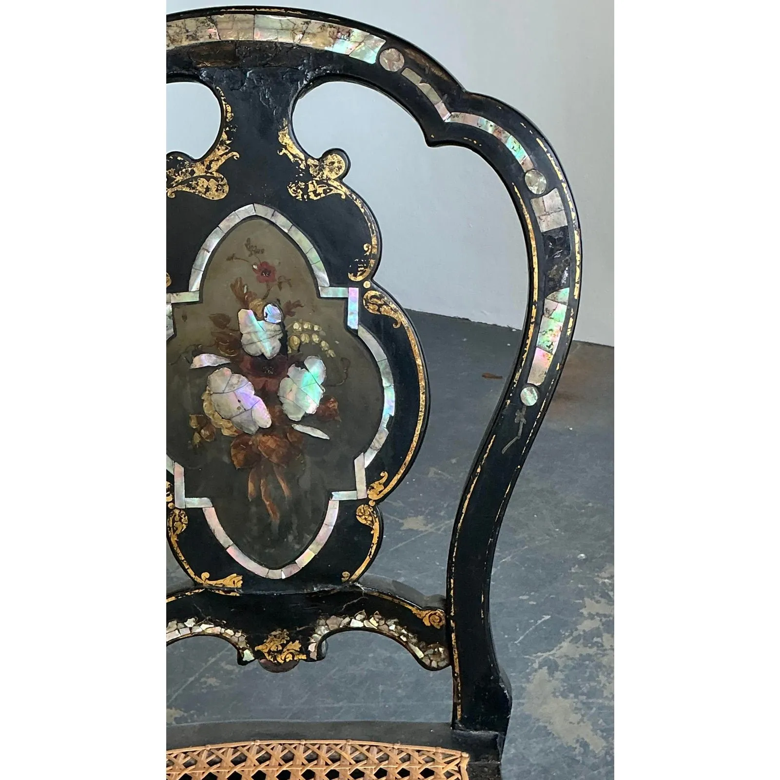 Vintage Paper Mache Inlay Chair — additional photo 3