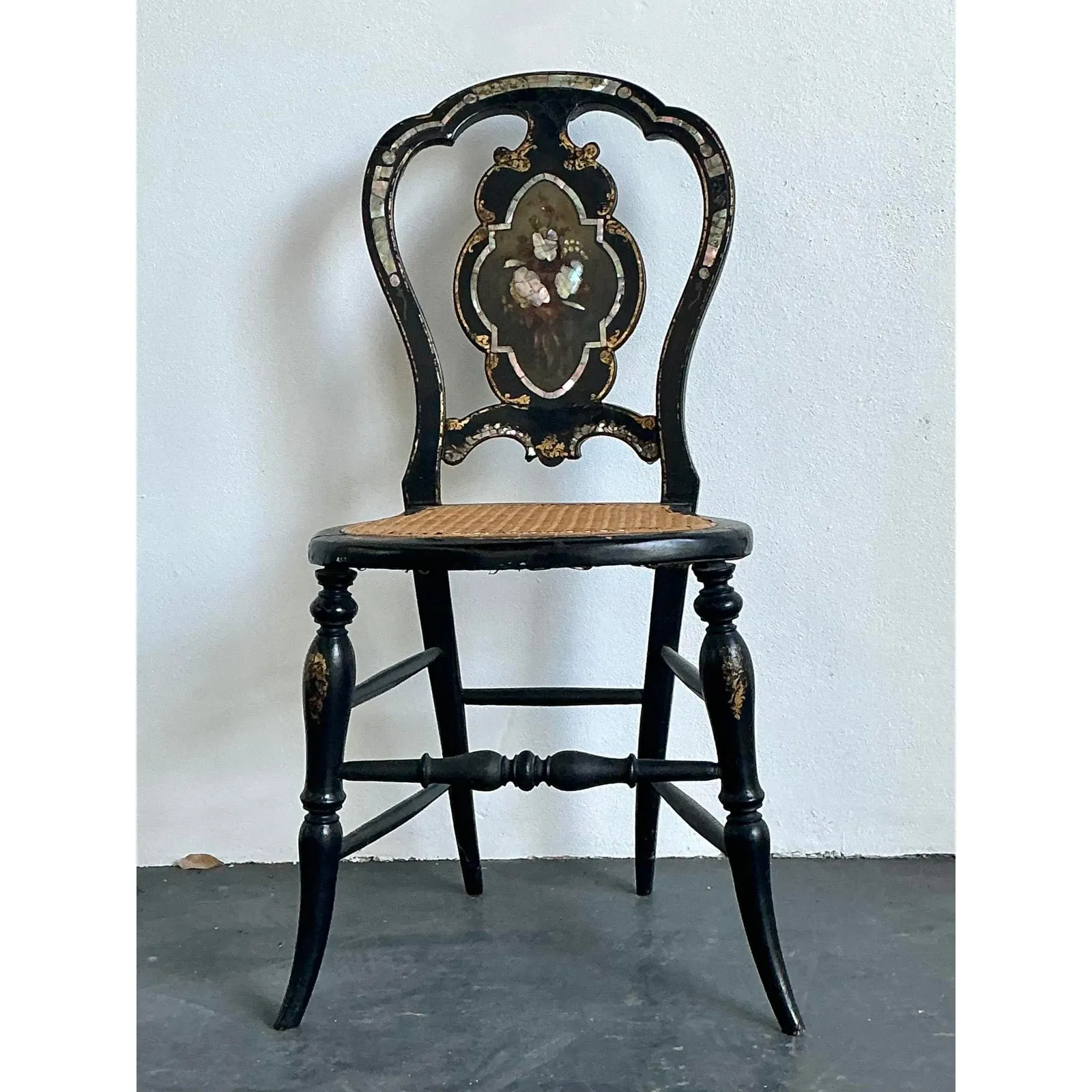 Vintage Paper Mache Inlay Chair — additional photo 4