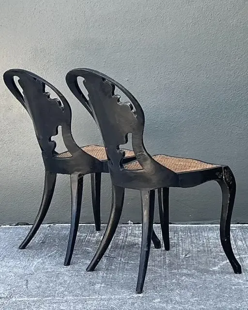 Vintage Papier Mache Cane Chairs - A Pair — additional photo 6