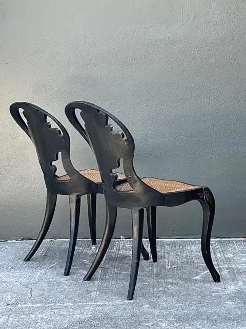 Vintage Papier Mache Cane Chairs - A Pair — additional photo 7