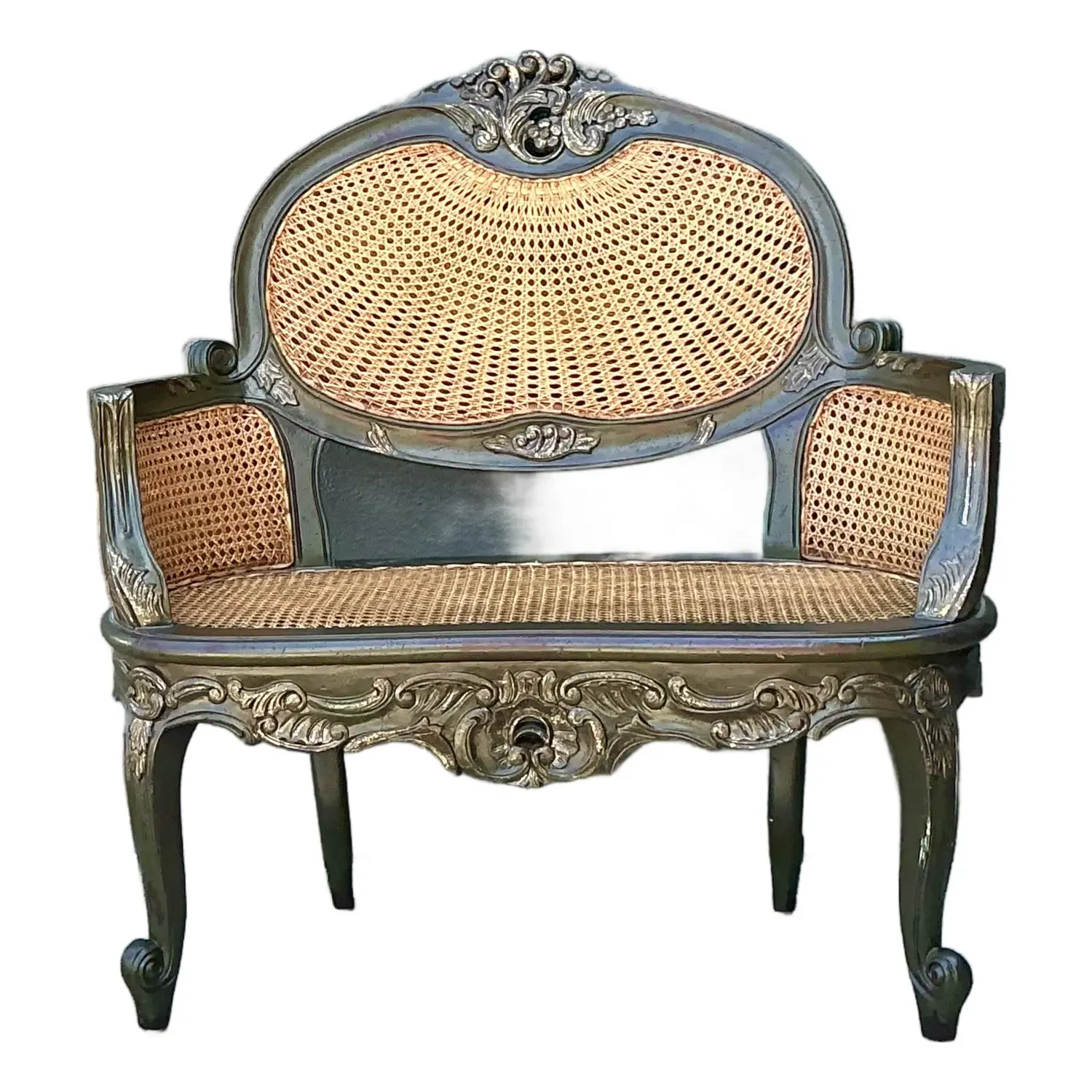 Vintage Paradigm Cane Settee — additional photo 1