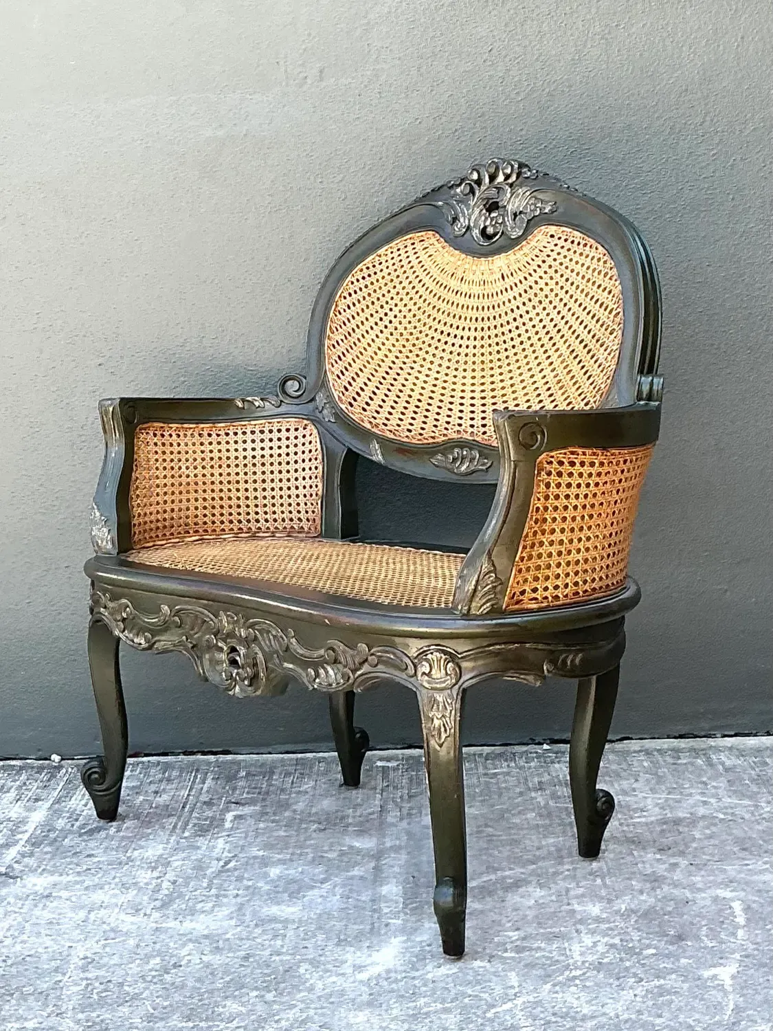 Vintage Paradigm Cane Settee — additional photo 2