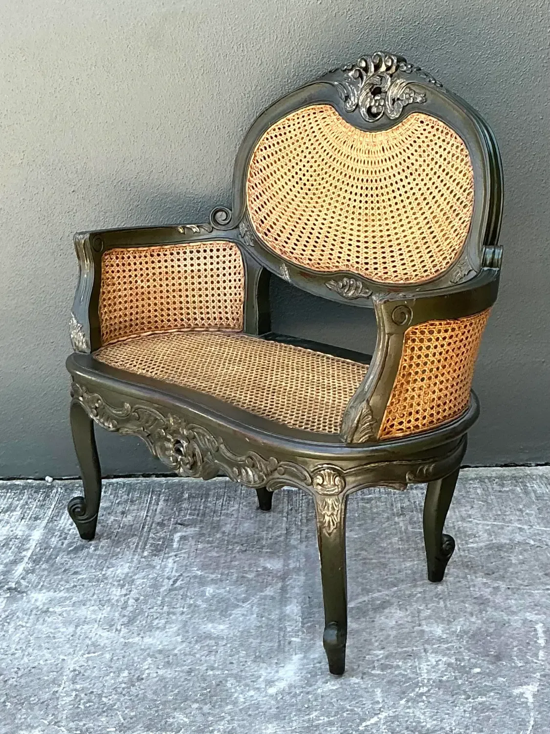 Vintage Paradigm Cane Settee — additional photo 3