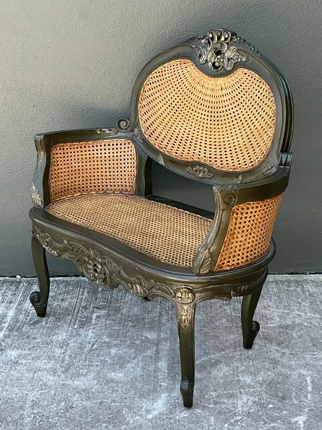 Vintage Paradigm Cane Settee — additional photo 6