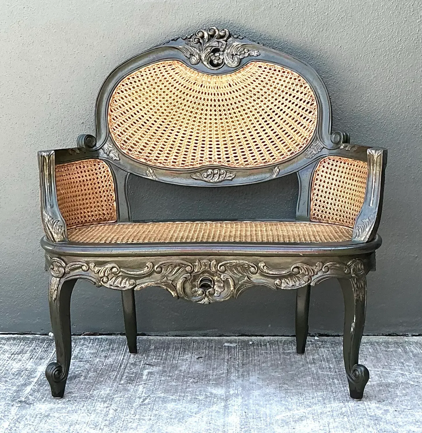 Vintage Paradigm Cane Settee — additional photo 8