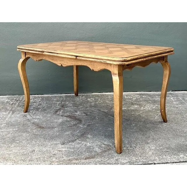Vintage Parquet Inlay Extendable Dining Table — additional photo 3