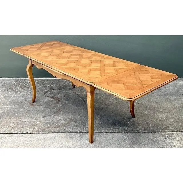 Vintage Parquet Inlay Extendable Dining Table — additional photo 5
