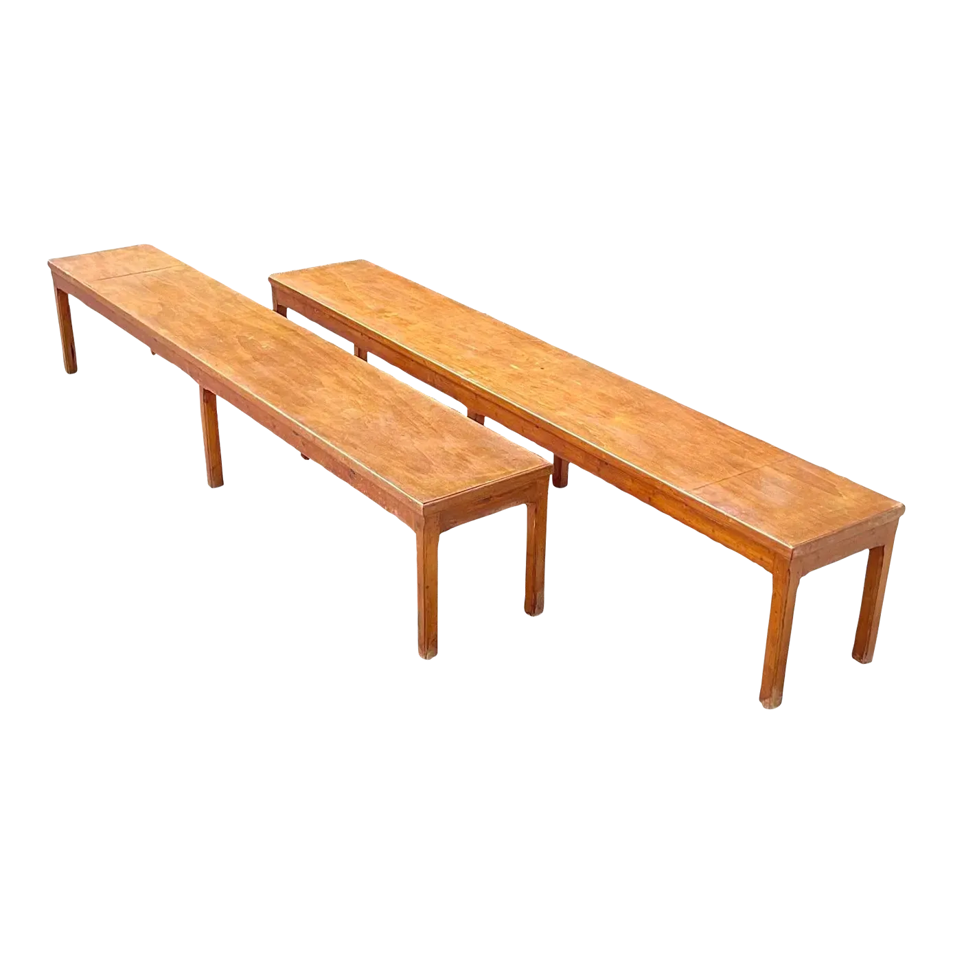 Vintage Parsons Style Monumental Wooden Bench - Pair — additional photo 3