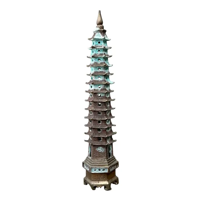 Vintage Patinated Brass Pagoda — additional photo 1