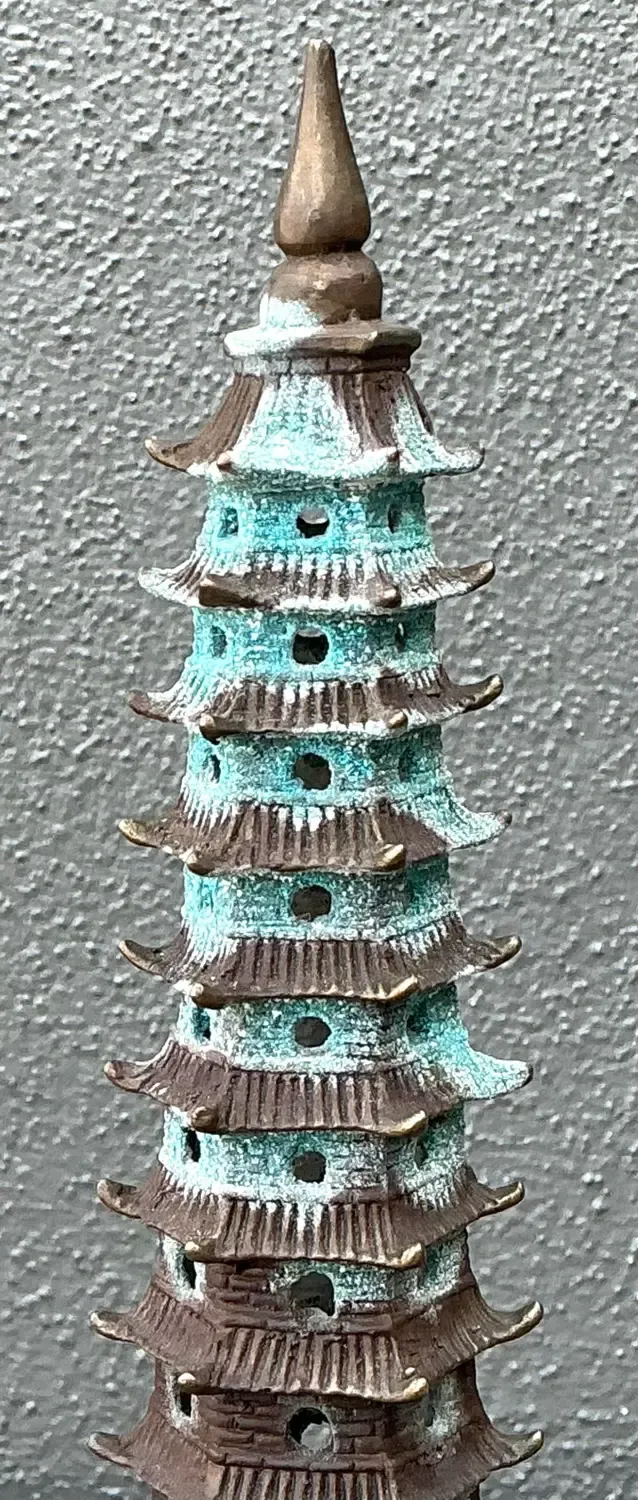 Vintage Patinated Brass Pagoda — additional photo 4