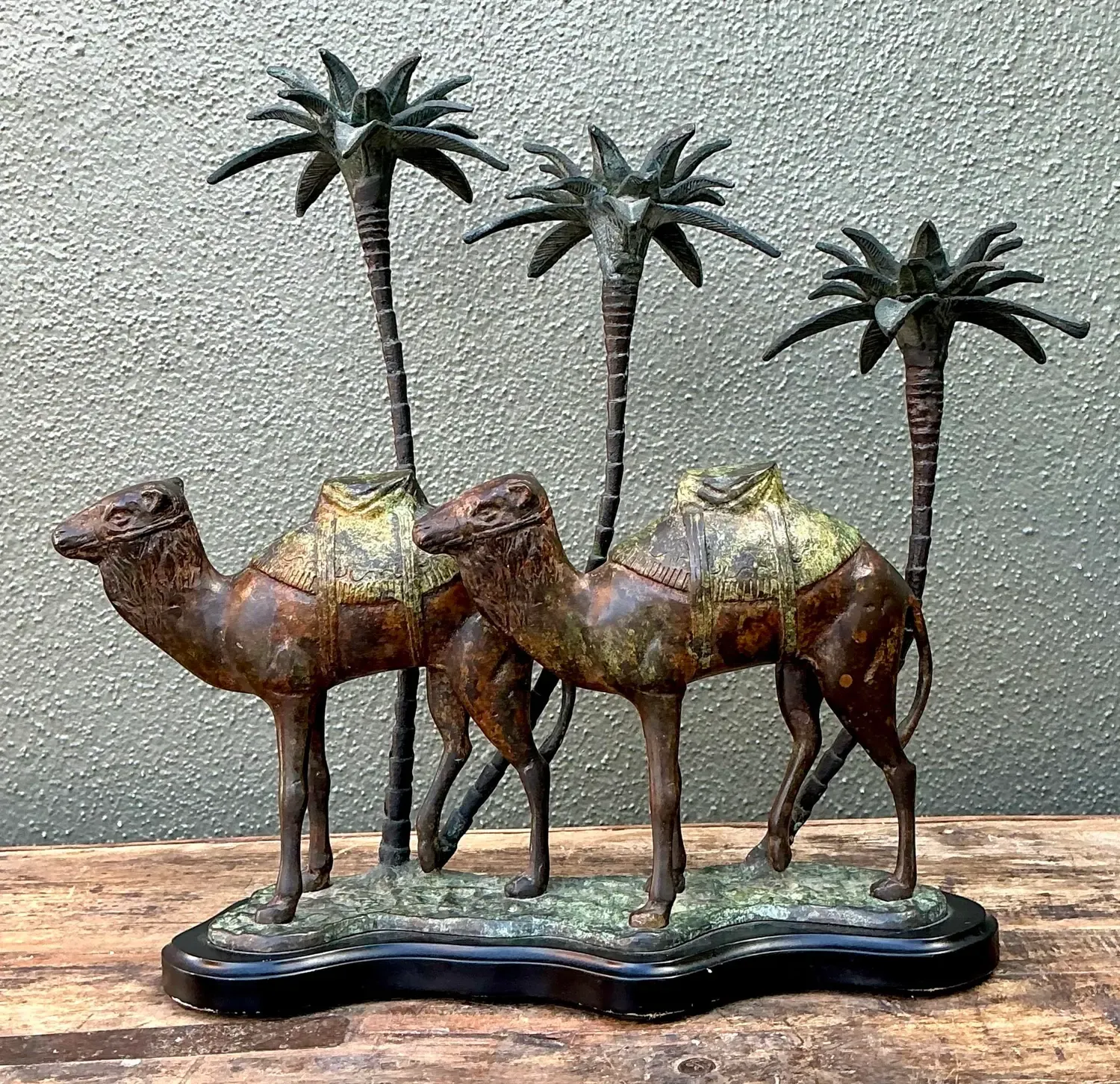 Vintage Patinated Bronze Camel Candleholder — additional photo 3