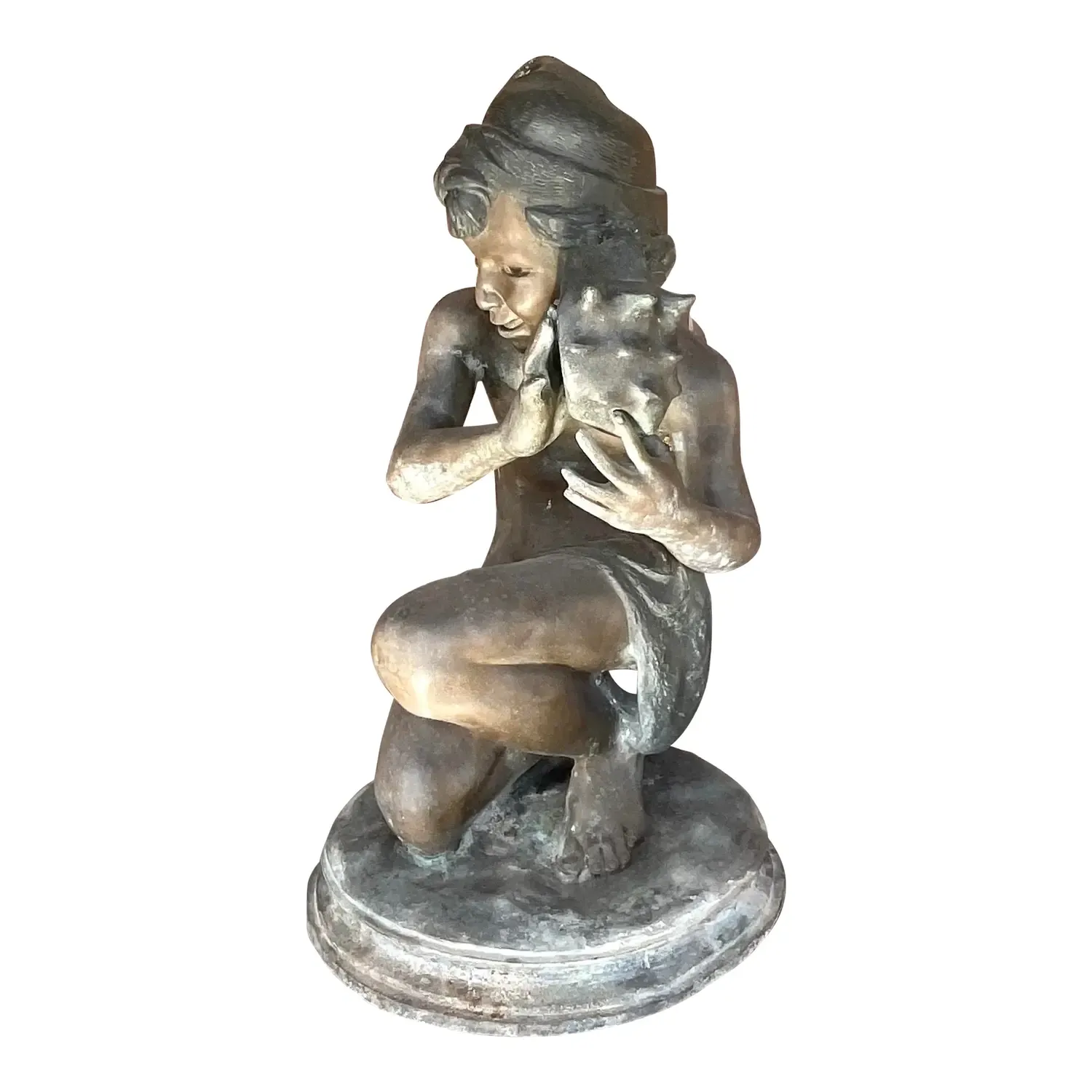 Vintage Patinated Bronze Jean-Baptiste Carpeau Sculpture