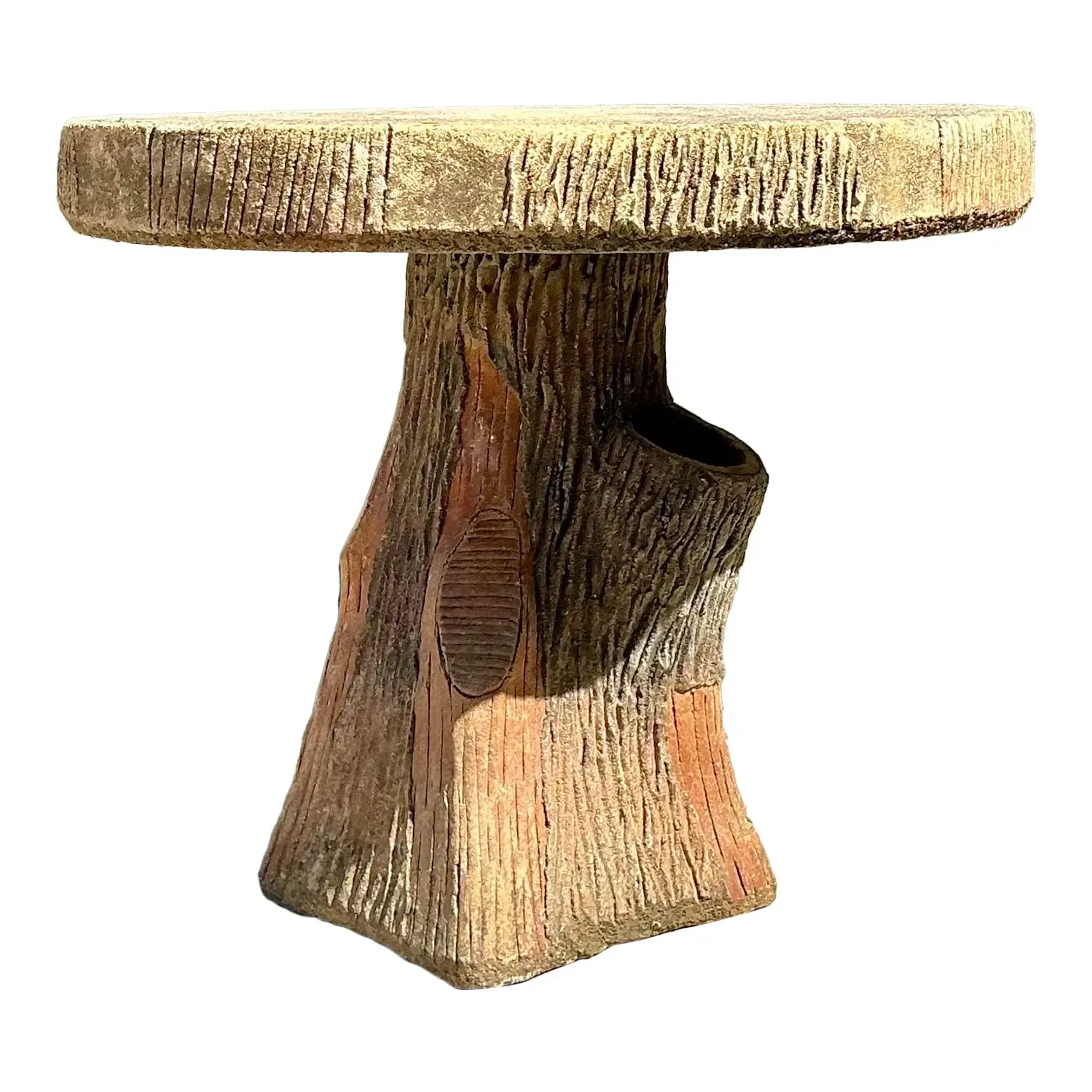 Vintage Patinated Faux Bois Concrete Table — additional photo 1