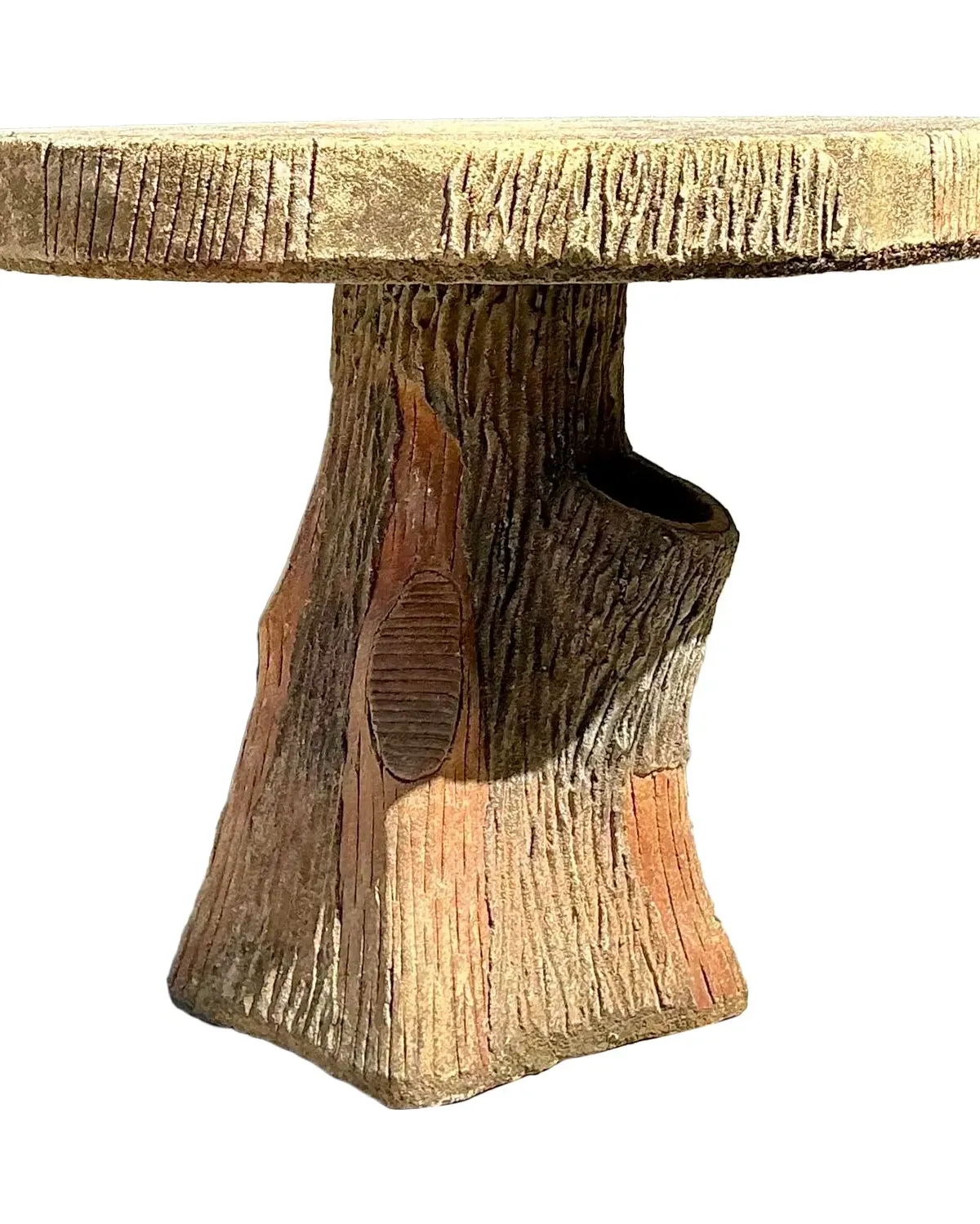 Vintage Patinated Faux Bois Concrete Table