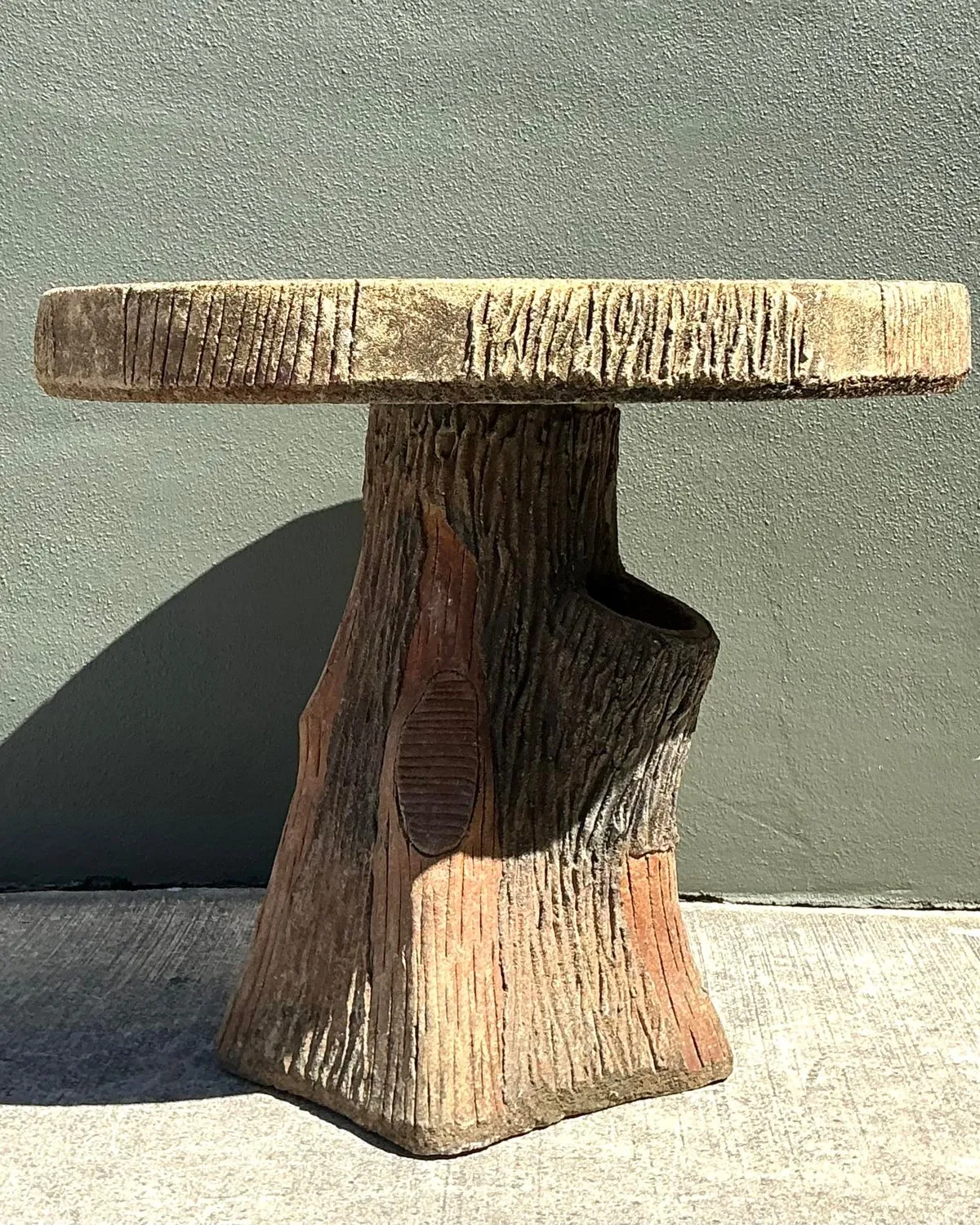 Vintage Patinated Faux Bois Concrete Table — additional photo 2