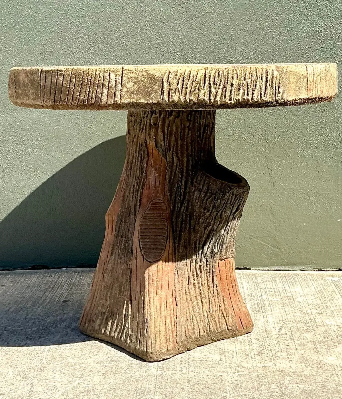 Vintage Patinated Faux Bois Concrete Table — additional photo 3