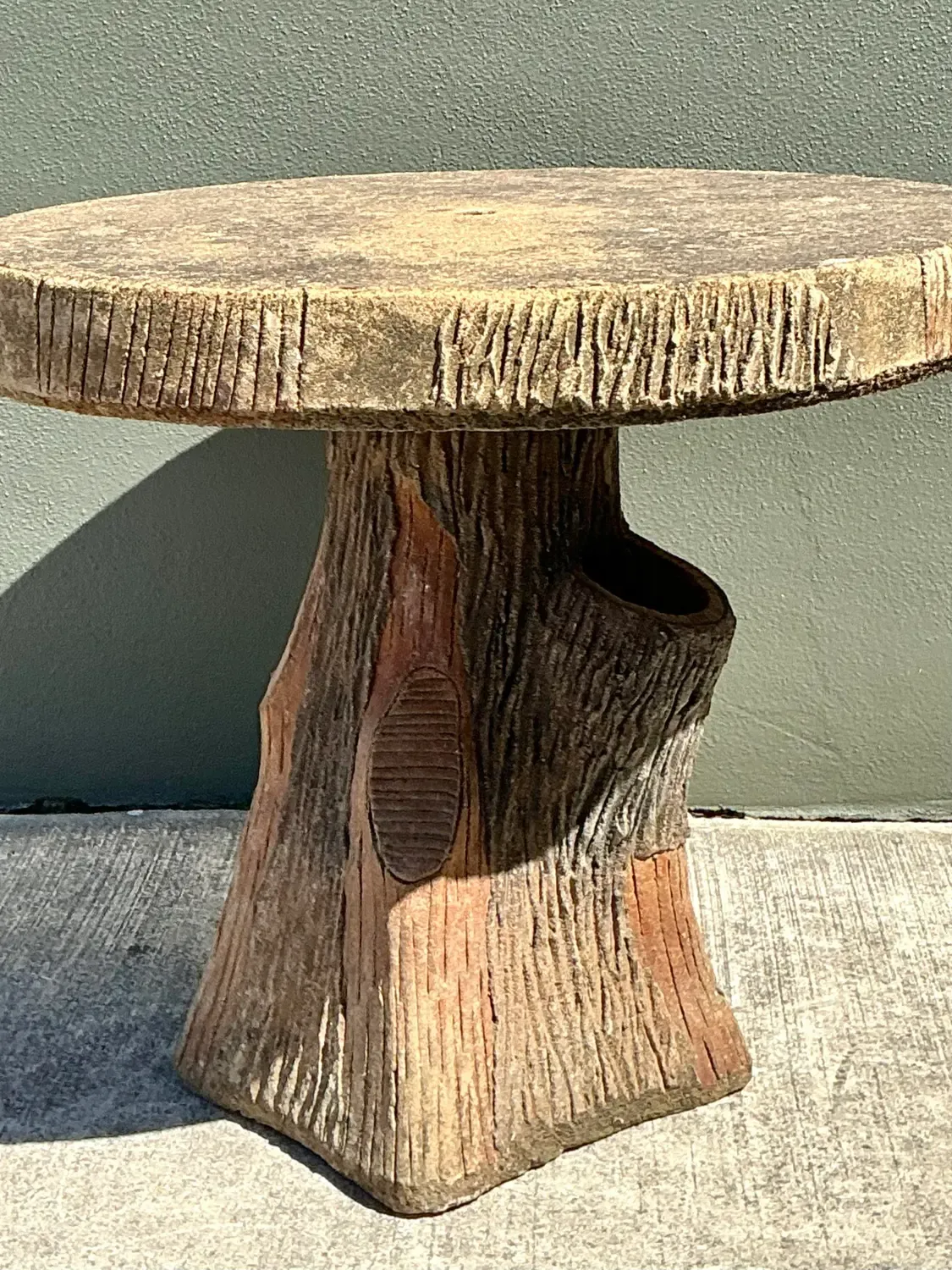 Vintage Patinated Faux Bois Concrete Table — additional photo 5