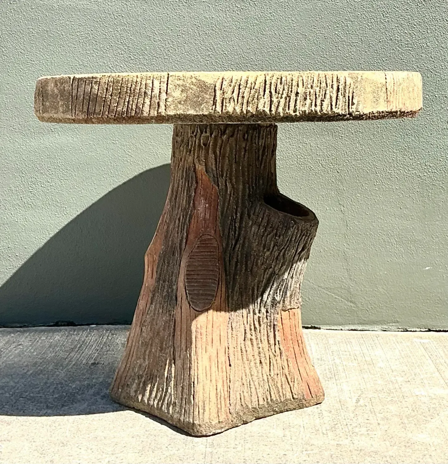 Vintage Patinated Faux Bois Concrete Table — additional photo 6