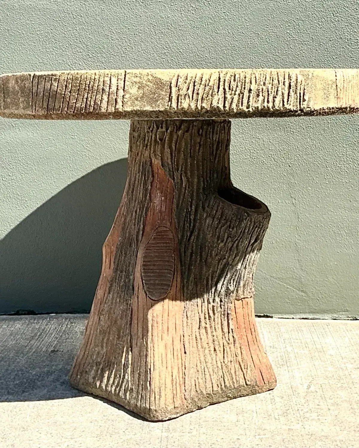 Vintage Patinated Faux Bois Concrete Table — additional photo 6