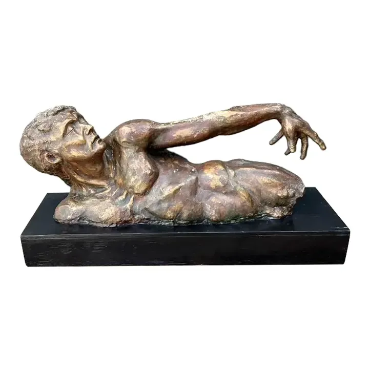 Vintage Patinated Figurative Sculpture of Man — additional photo 1