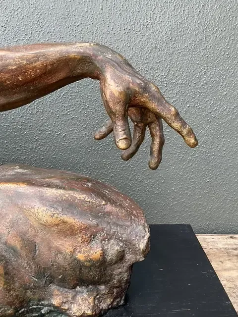 Vintage Patinated Figurative Sculpture of Man — additional photo 2