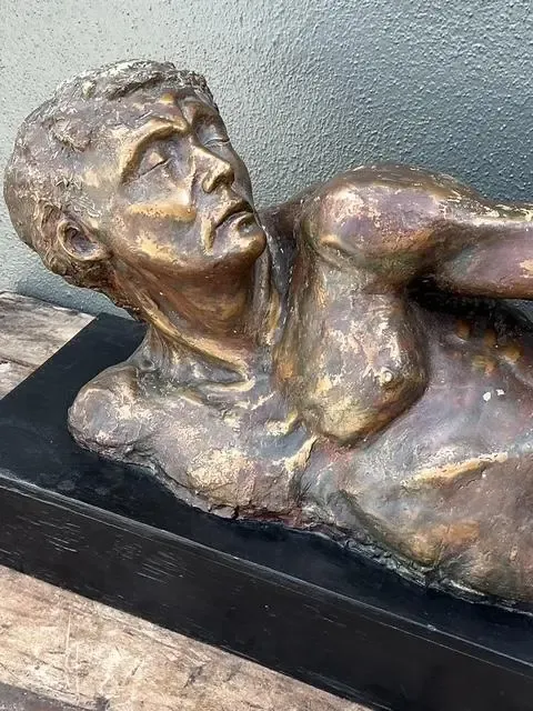 Vintage Patinated Figurative Sculpture of Man — additional photo 3