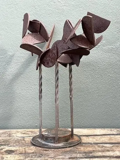Vintage Patinated Geometric Abstract Sculpture — additional photo 2