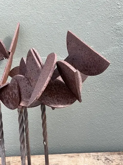 Vintage Patinated Geometric Abstract Sculpture — additional photo 3