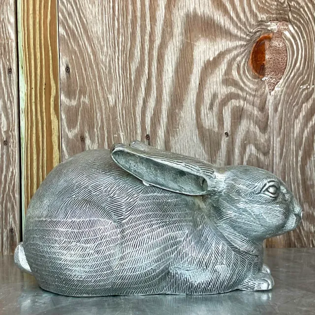 Vintage Patinated Metal Rabbit After Arthur Court — additional photo 1