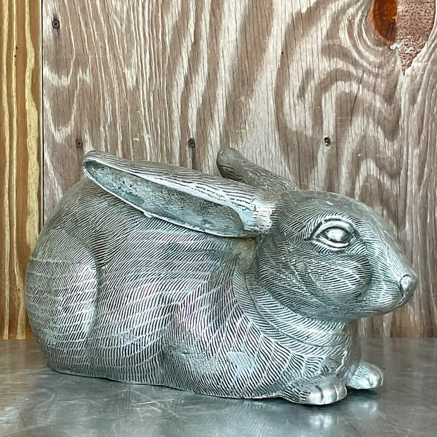Vintage Patinated Metal Rabbit After Arthur Court — additional photo 2