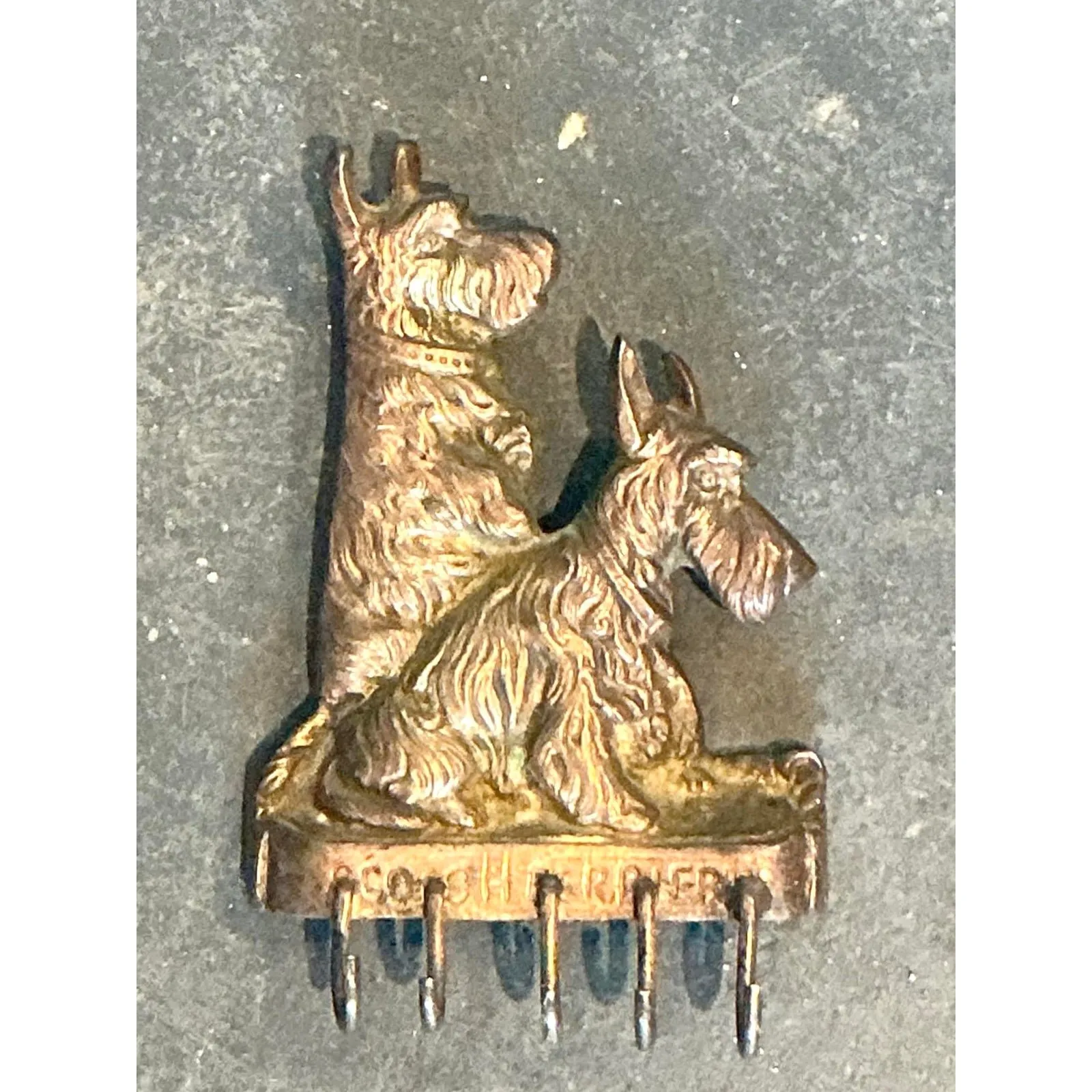Vintage Patinated Metal Scotch Terrier Key Holder — additional photo 5