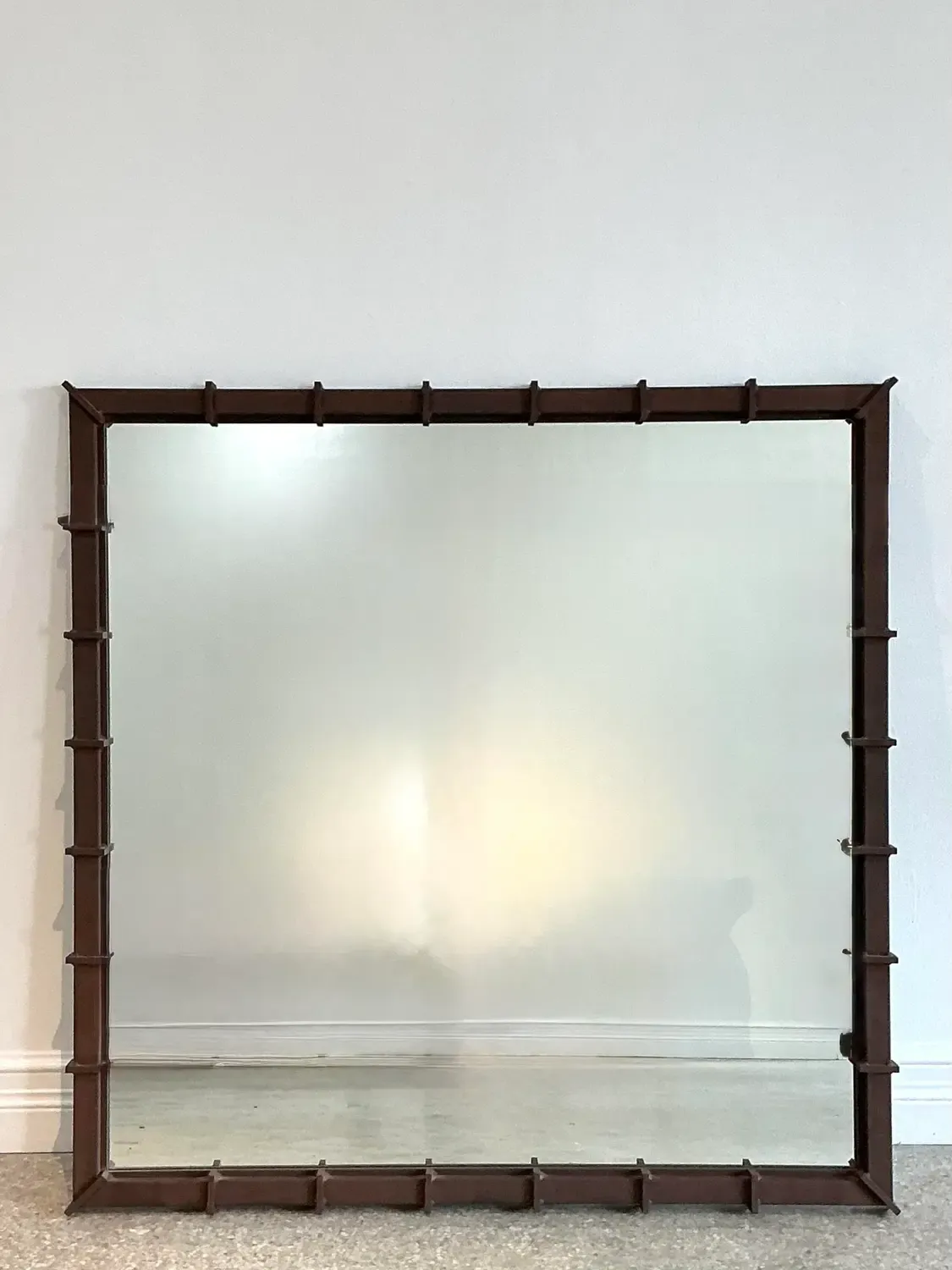 Vintage Patinated Wrought Iron Mirror — additional photo 1