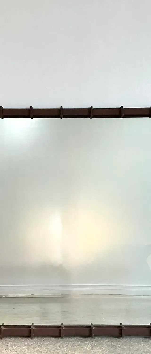 Vintage Patinated Wrought Iron Mirror