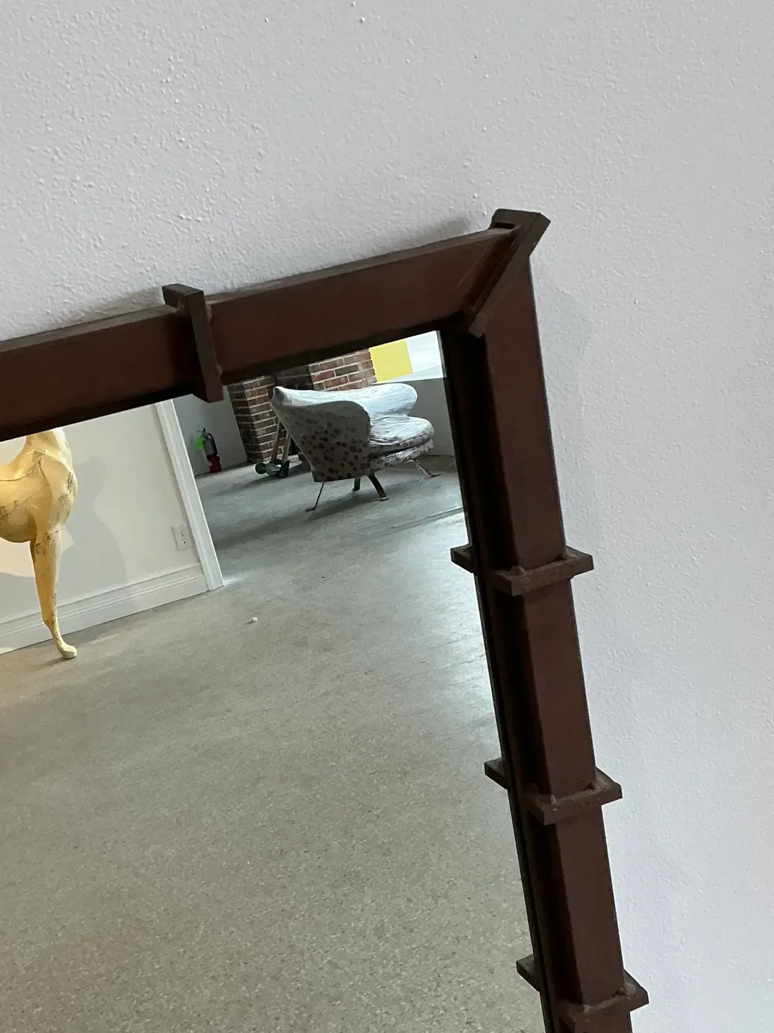 Vintage Patinated Wrought Iron Mirror — additional photo 2