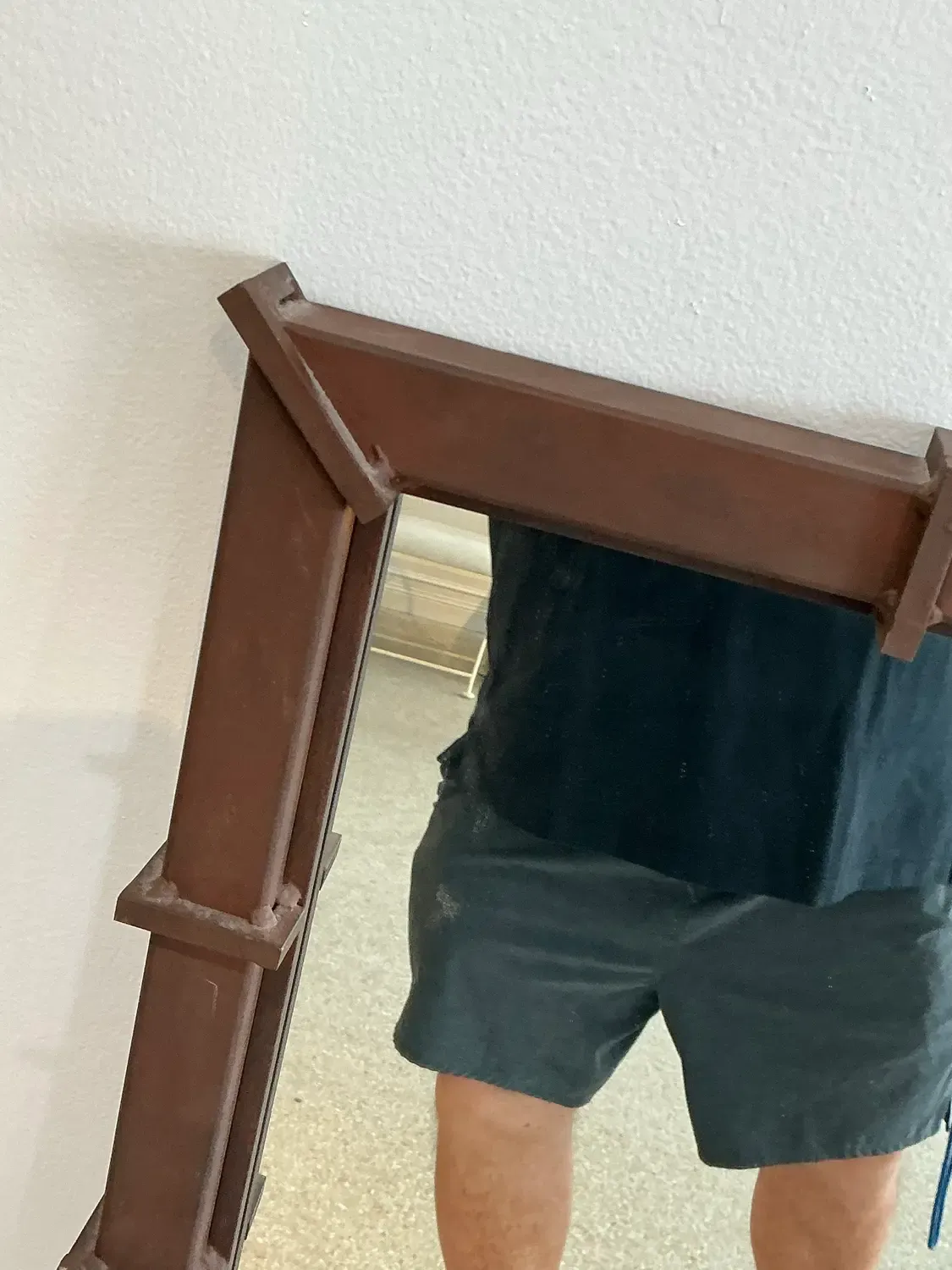 Vintage Patinated Wrought Iron Mirror — additional photo 3