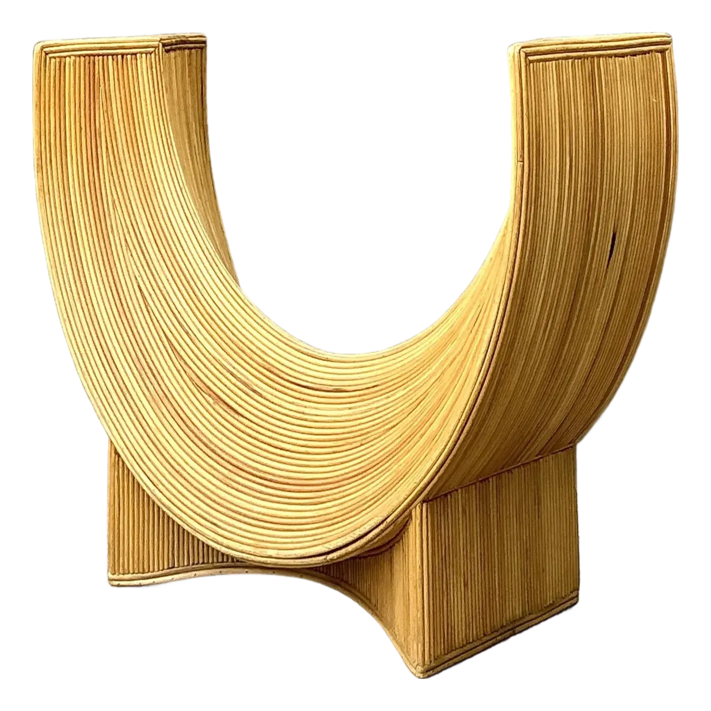Vintage Pencil Reed Sculptural Table Pedestal — additional photo 1