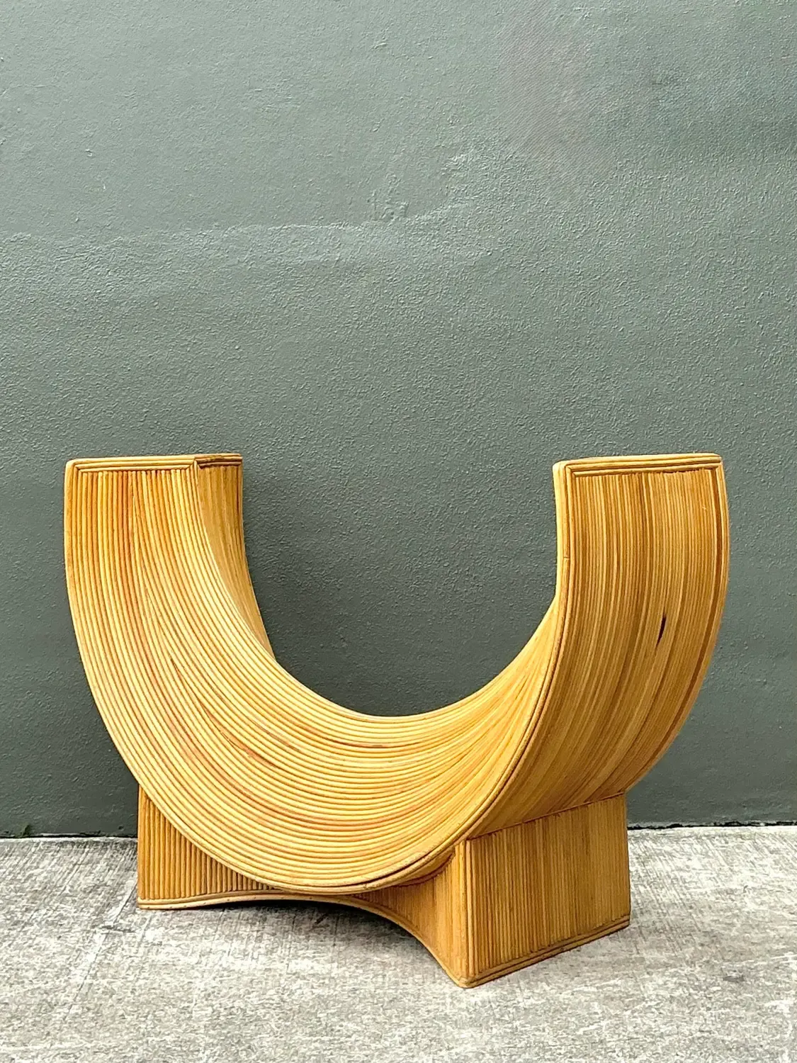 Vintage Pencil Reed Sculptural Table Pedestal — additional photo 3