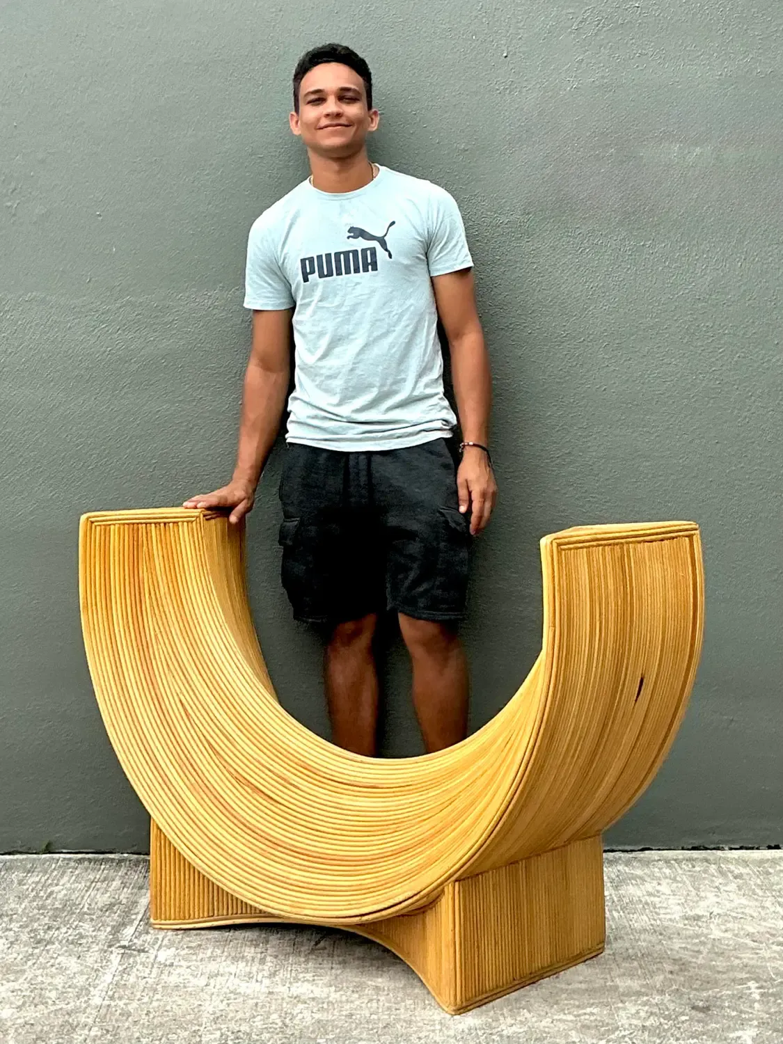 Vintage Pencil Reed Sculptural Table Pedestal — additional photo 7