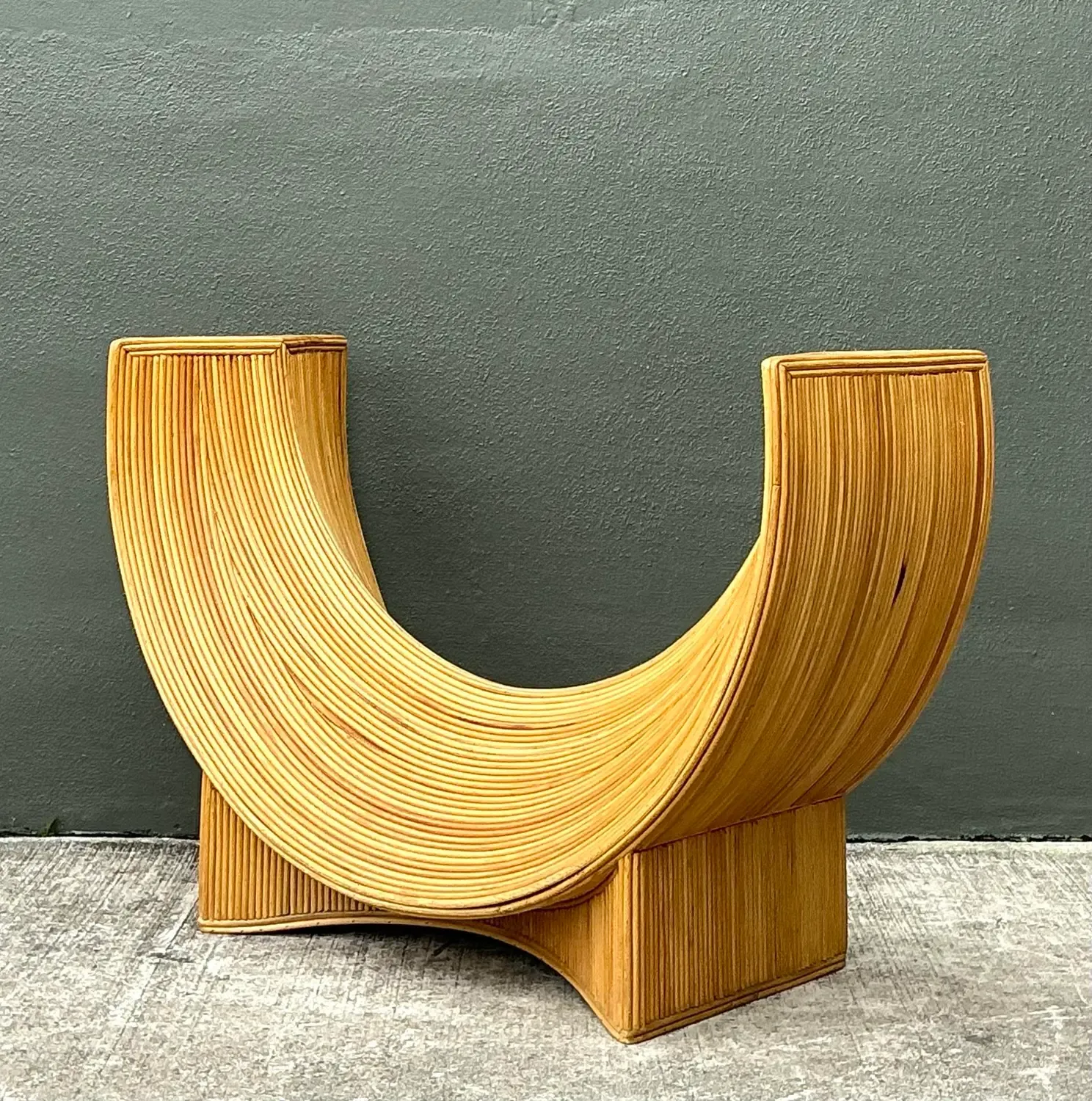 Vintage Pencil Reed Sculptural Table Pedestal — additional photo 8
