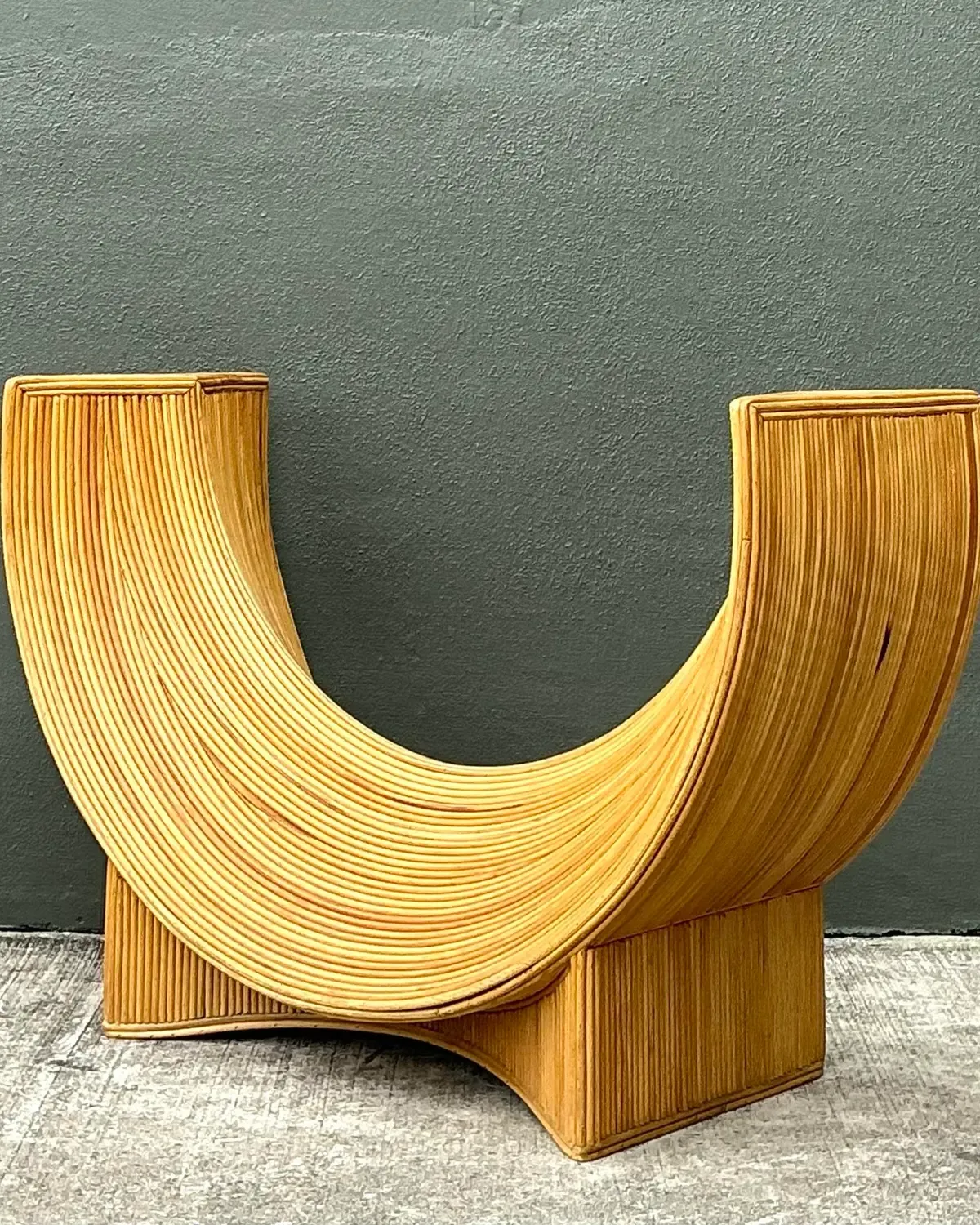 Vintage Pencil Reed Sculptural Table Pedestal — additional photo 8