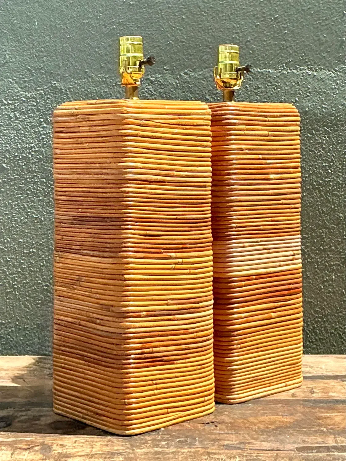 Vintage Pencil Reed Table Lamps - A Pair — additional photo 7