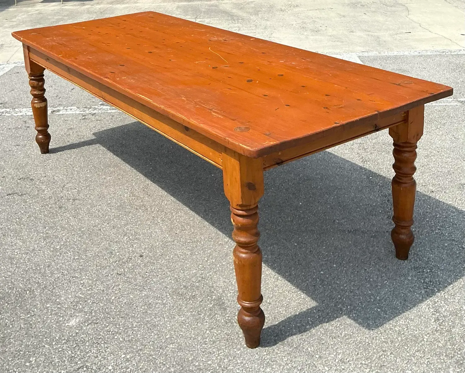 Vintage Plank Farm Table With Custom Stainless Steel Top — additional photo 4